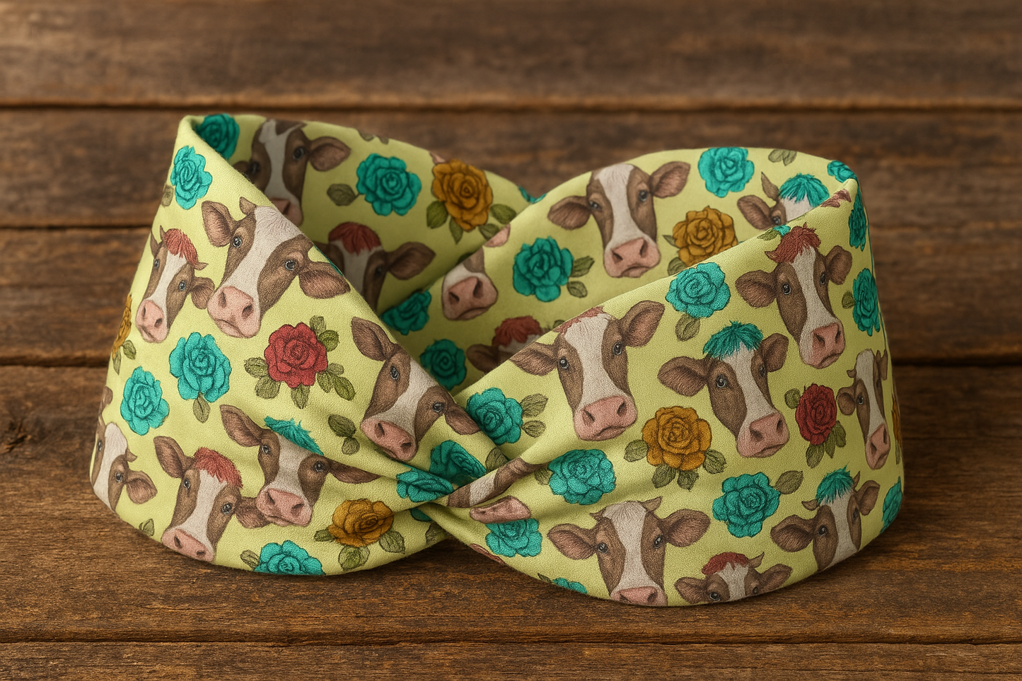 Cows and Roses DBP Super Soft Twisted Headband