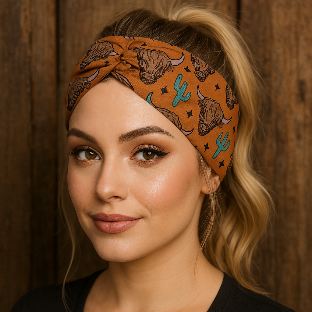 Cow and Cactus DBP Super Soft Twisted Headband