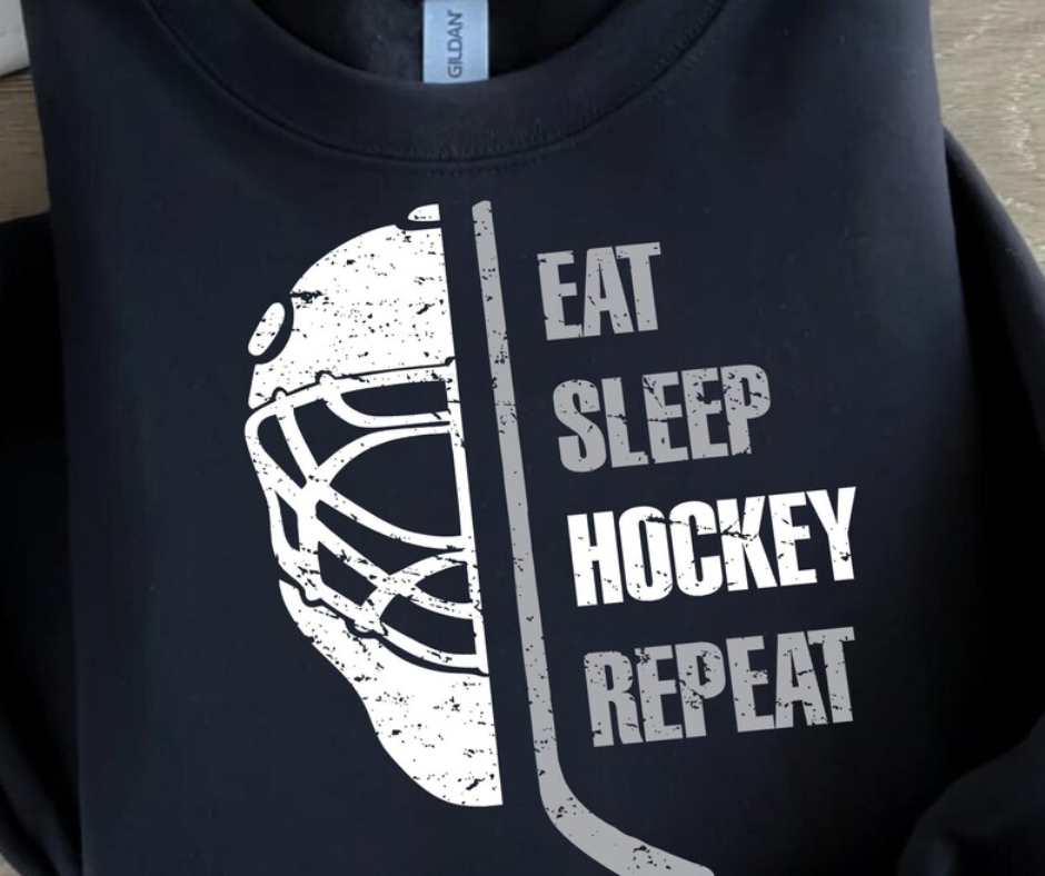 Eat Sleep Hockey Repeat Crewneck Sweatshirt