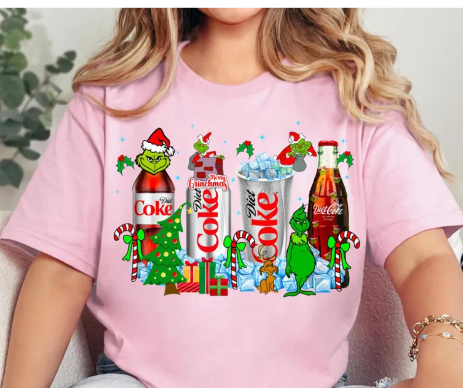 Diet Coke Grinch Christmas Short Sleeve Tee