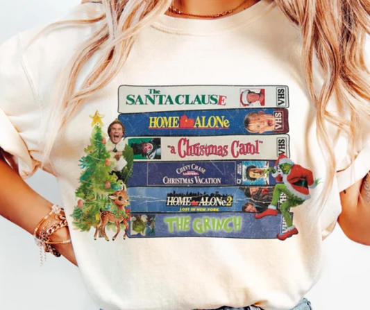 VHS Christmas Movies Christmas Short Sleeve Tee