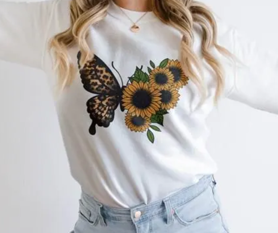 Butterflies and Sunflowers Crewneck Sweatshirt