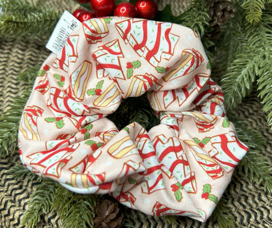 DBP Christmas Tree Cake Holly Jumbo Scrunchie