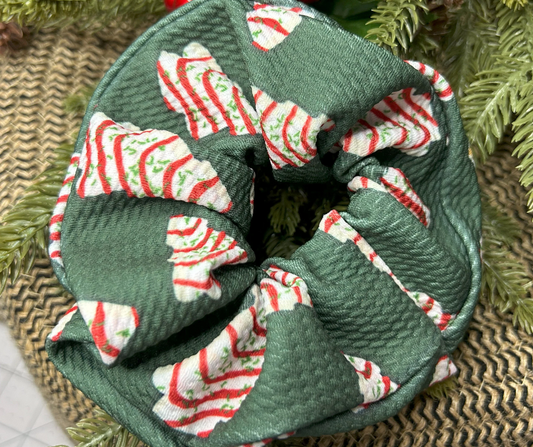 Green Christmas Tree Cake Jumbo Scrunchie