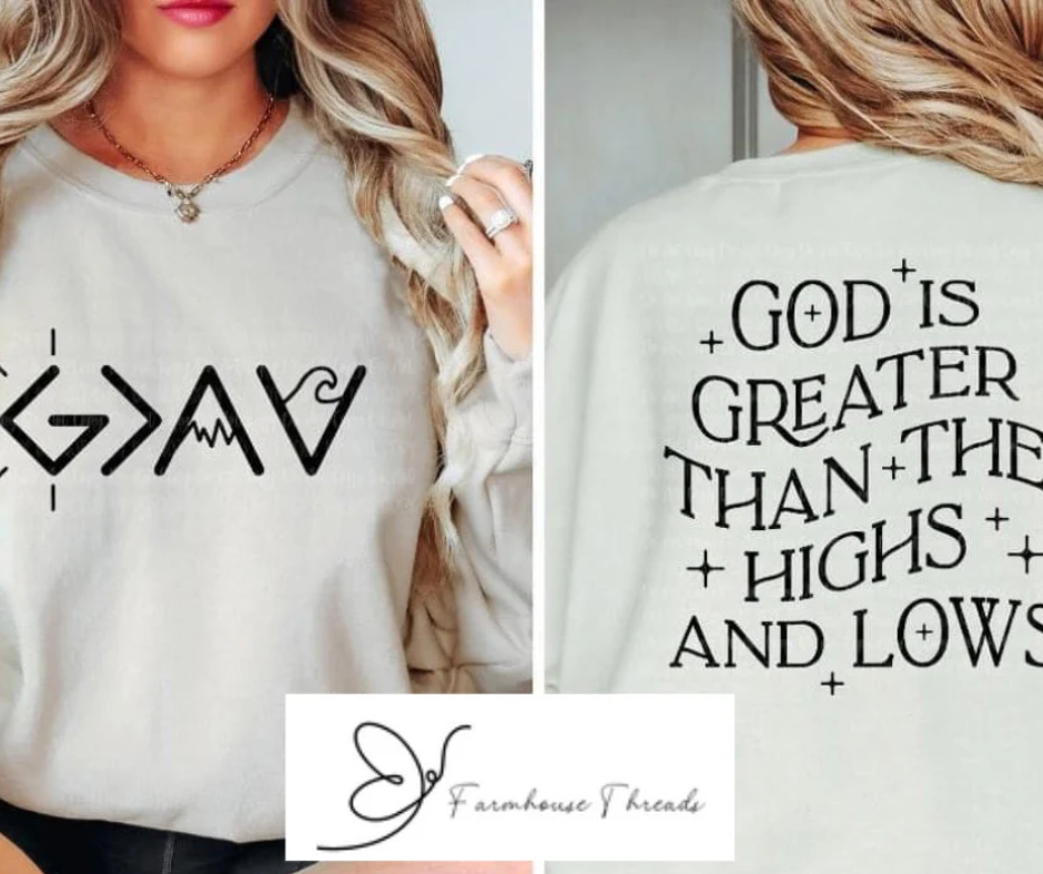 God is Greater Than the Highs and Lows Crewneck Sweatshirt