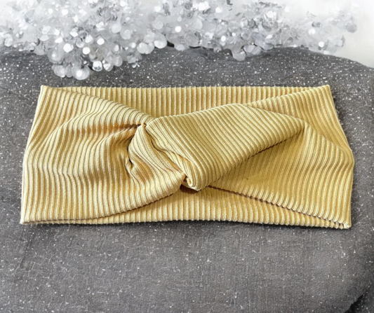 Mustard Rib Knit Extra Wide Headband