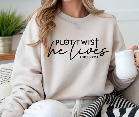 Plot Twist He lives Crewneck Sweatshirt